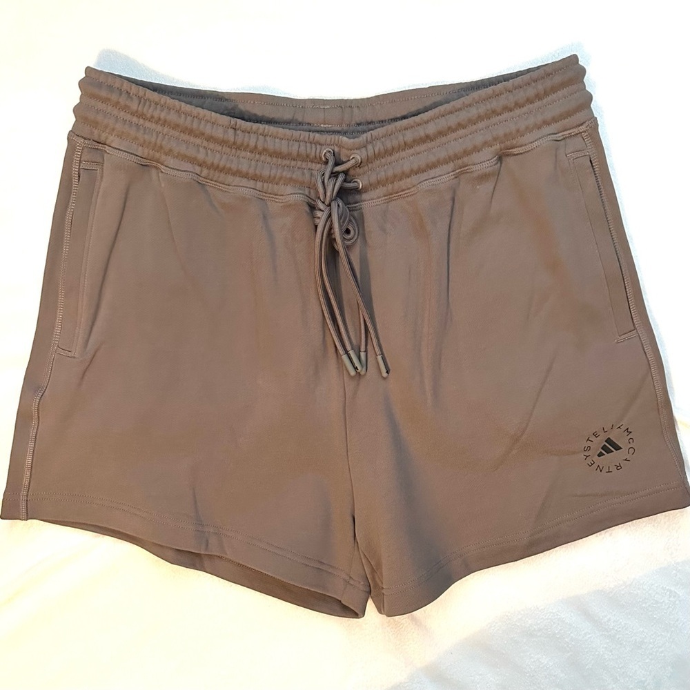 Adidas X Stella McCartney Terry Shorts Women's XL Taupe Brown High-Rise NWT